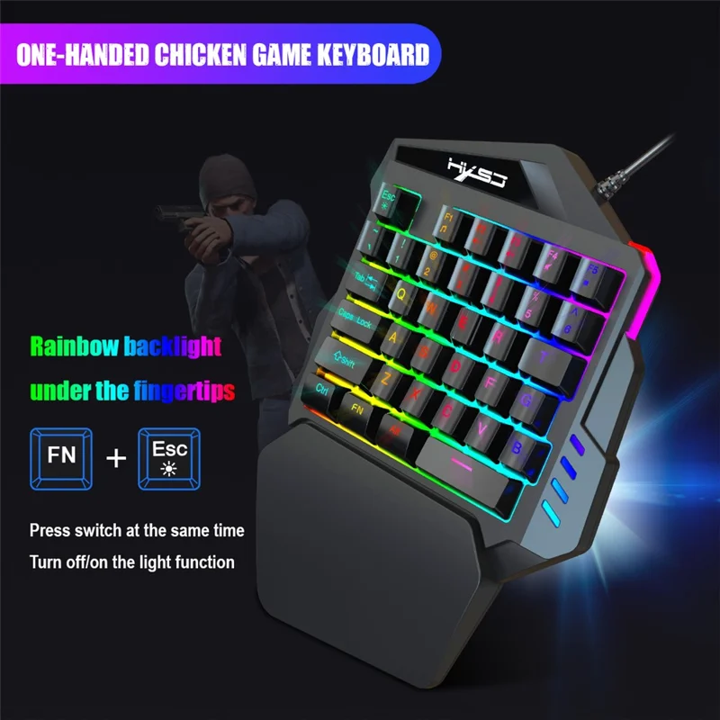 HXSJ P5+V100+A867 Gaming Keyboard Mouse Console Controller Adpater Converter Set for PS5  /  PS4 /  PS3  /  Xbox One  /  Xbox 360  /  Nintendo Switch - Black