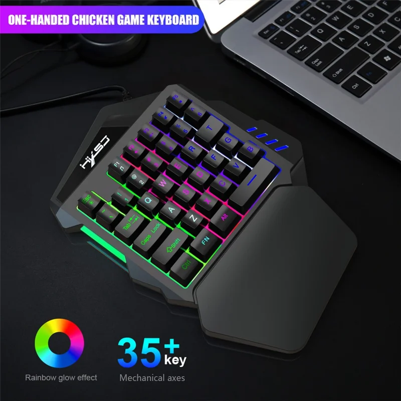 HXSJ P5+V100+A867 Gaming Keyboard Mouse Console Controller Adpater Converter Set for PS5  /  PS4 /  PS3  /  Xbox One  /  Xbox 360  /  Nintendo Switch - Black
