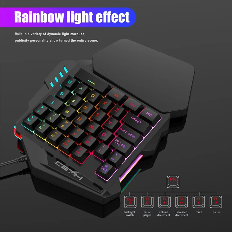 HXSJ P5+V100+A869 Gaming Keyboard Mouse Console Controller Adapter Converter Set for PS5  /  PS4  /  PS3  /  Xbox One  /  Xbox 360  /  Nintendo Switch - Black