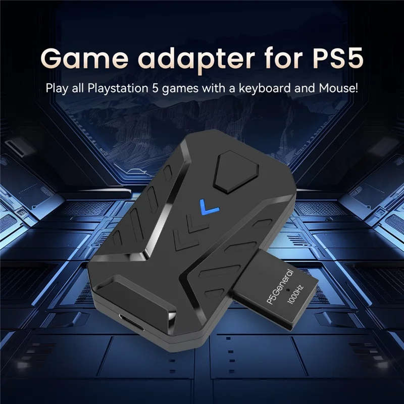 HXSJ P5+V100+A869 Gaming Keyboard Mouse Console Controller Adapter Converter Set for PS5  /  PS4  /  PS3  /  Xbox One  /  Xbox 360  /  Nintendo Switch - Black