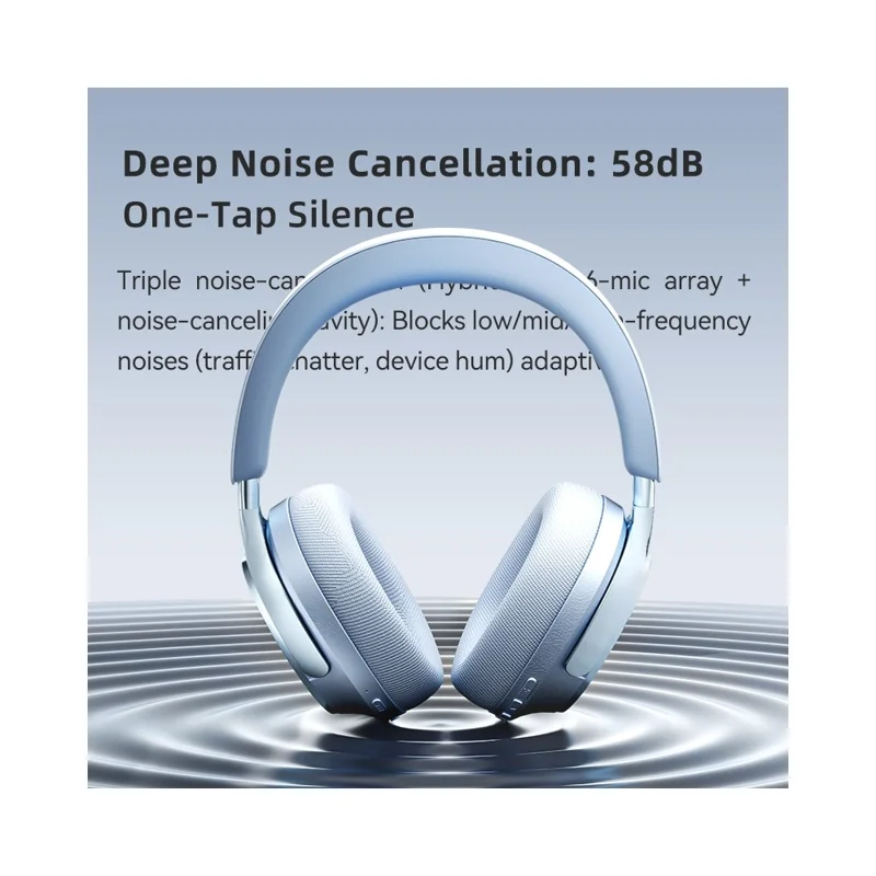 EL-GT5 Wireless Bluetooth-compatible Headphone ANC Noise Cancelling 140H Playtime Headset for Gaming Music - Blue