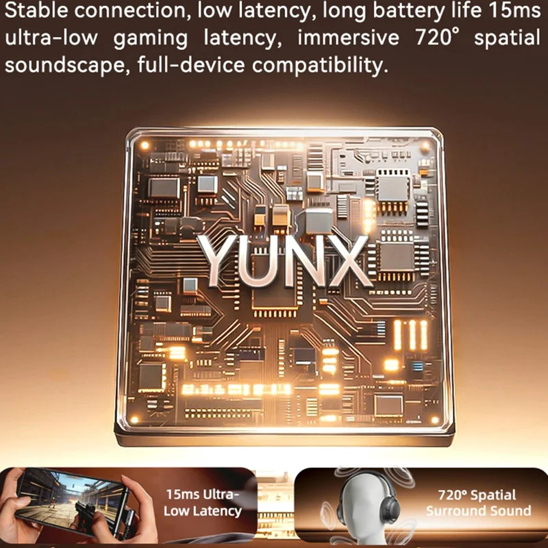 ZAODON YUNX Bluetooth-compatible Headphones 50dB ANC Noise Cancelling Over-Ear Wireless Headset - Beige