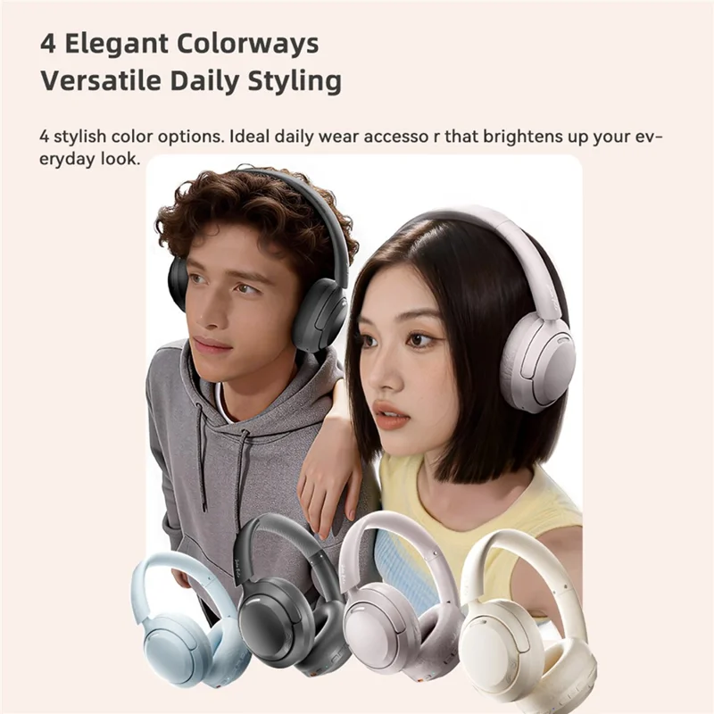 ZAODON V10 Active Noise Cancelling Headphones Bluetooth-compatible 6.0 Headset - White
