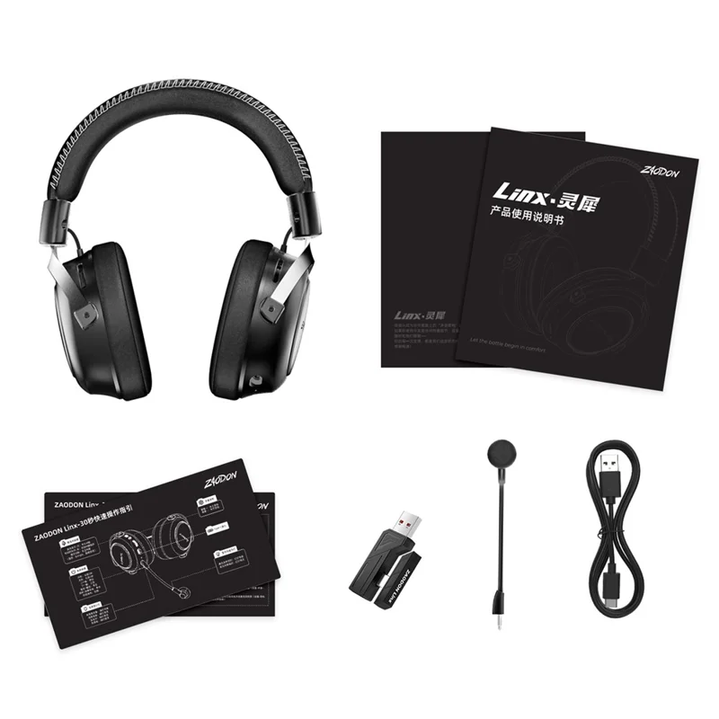 ZAODON LinX G5 Wireless Gaming Headset Bluetooth-compatible 6.0 4-Mode 7.1 Virtual Surround Sound - Black