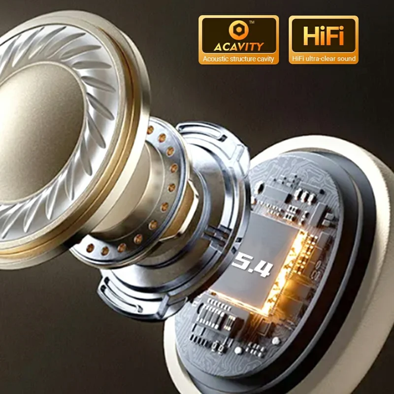 CELEBRAT A39 Kabellose Over-Ear-Kopfhörer HiFi Stereo Bluetooth-kompatibel 5.4 Kabelgebundener Headset - Silber