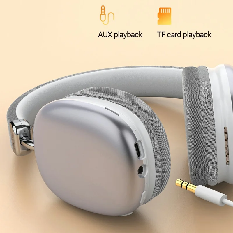 CELEBRAT A39 Kabellose Over-Ear-Kopfhörer HiFi Stereo Bluetooth-kompatibel 5.4 Kabelgebundener Headset - Silber
