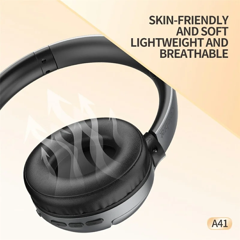 CELEBRAT A41 Wireless Over-Ear ANC Headphones Bluetooth-compatible 5.3 HiFi Stereo Headset - Black
