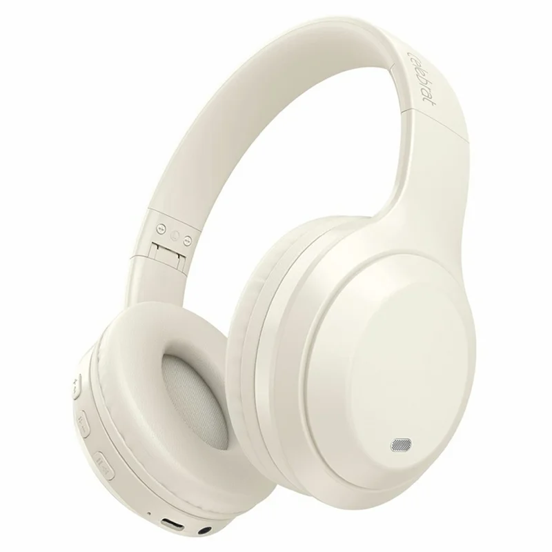 CELEBRAT A46 Wireless Headset 40mm Driver Bluetooth-compatible 5.4 Foldable Stereo Headphones - Beige