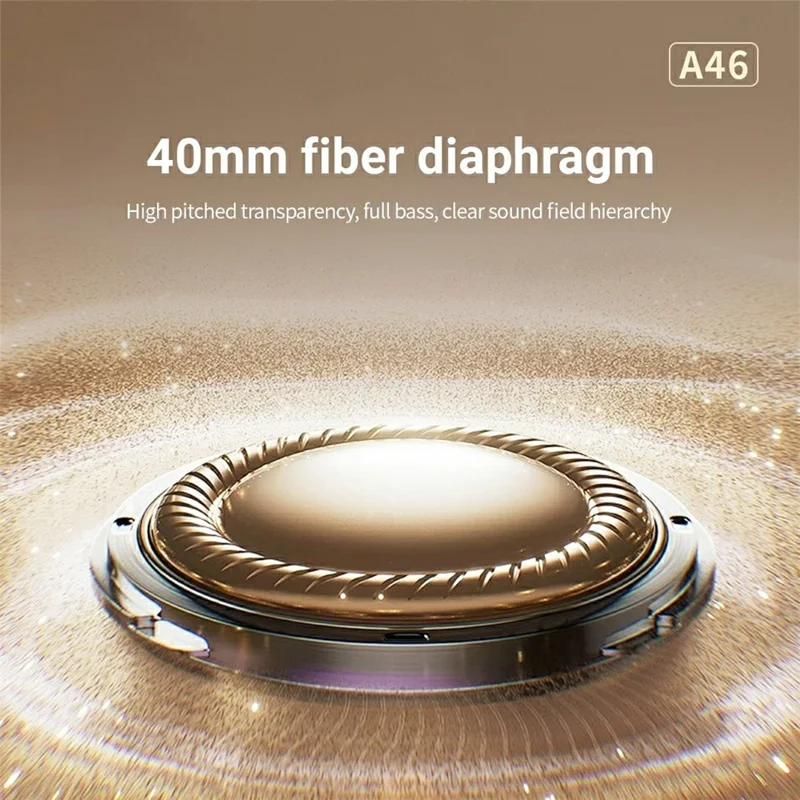 CELEBRAT A46 Wireless Headset 40mm Driver Bluetooth-compatible 5.4 Foldable Stereo Headphones - Beige
