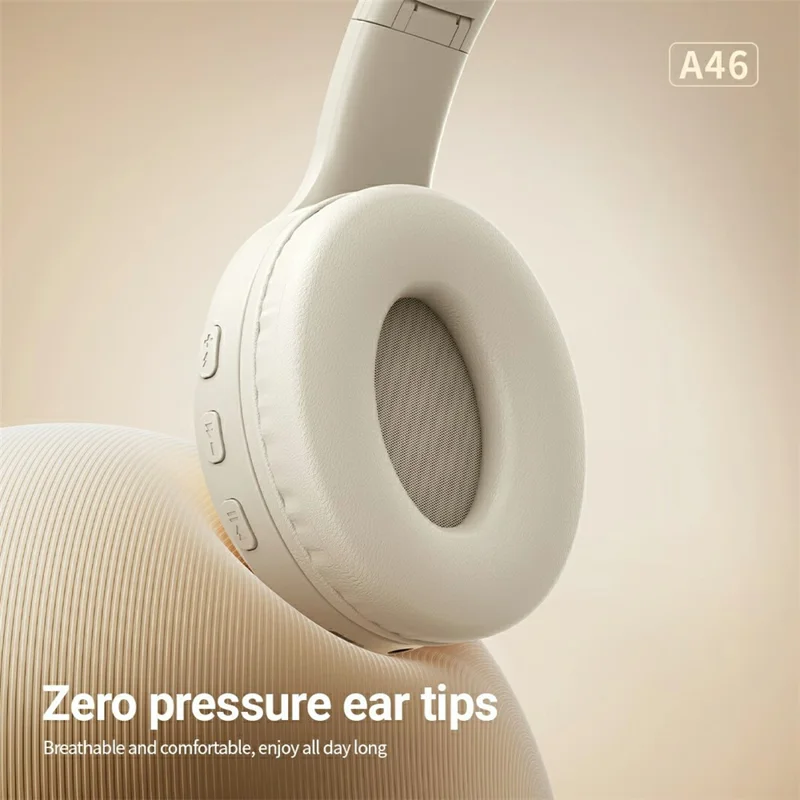 CELEBRAT A46 Wireless Headset 40mm Driver Bluetooth-compatible 5.4 Foldable Stereo Headphones - Beige