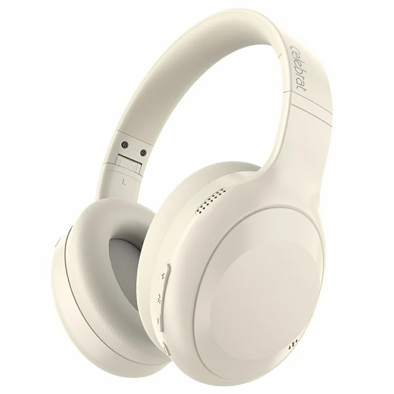 CELEBRAT A48 Wireless Over-Ear Bluetooth-compatible Headphones 40mm Driver Foldable Headset - Beige