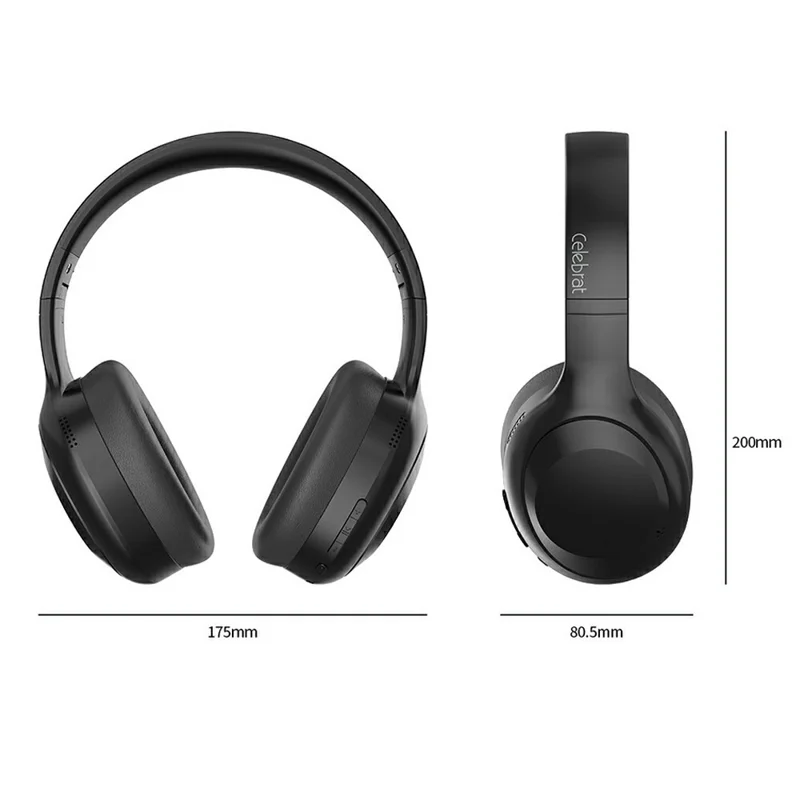CELEBRAT A48 Wireless Over-Ear Bluetooth-compatible Headphones 40mm Driver Foldable Headset - Beige