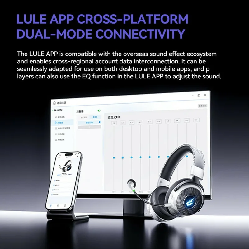 GT12 Over Ear Gaming Headset 2.4G Bluetooth-compatible Wireless Headphones 50mm Driver - White