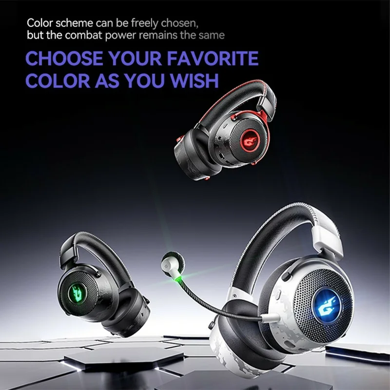 GT12 Over Ear Gaming Headset 2.4G Bluetooth-compatible Wireless Headphones 50mm Driver - White