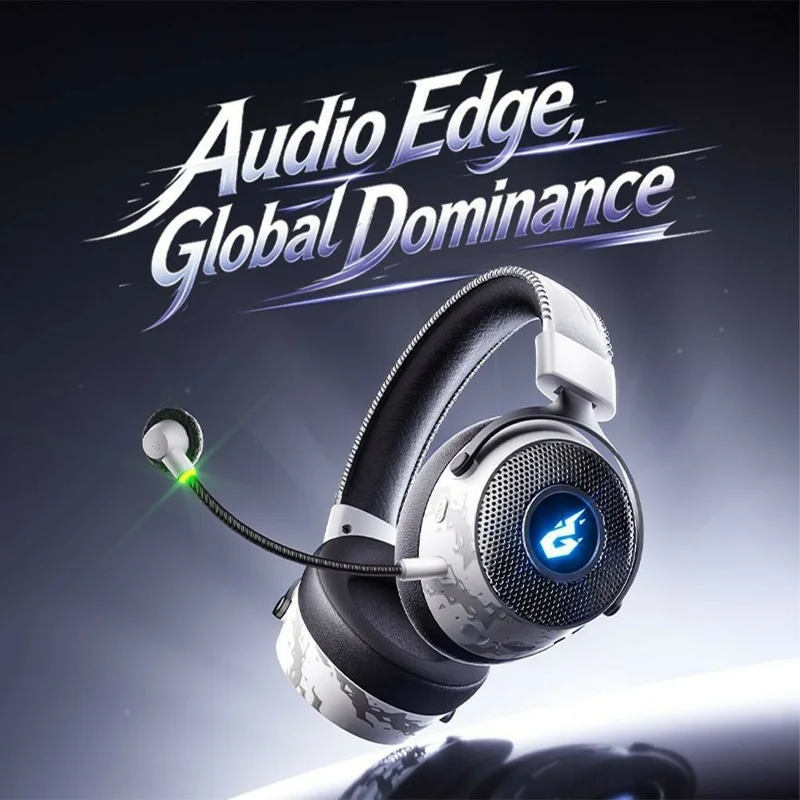 GT12 Over Ear Gaming Headset 2.4G Bluetooth-compatible Wireless Headphones 50mm Driver - White