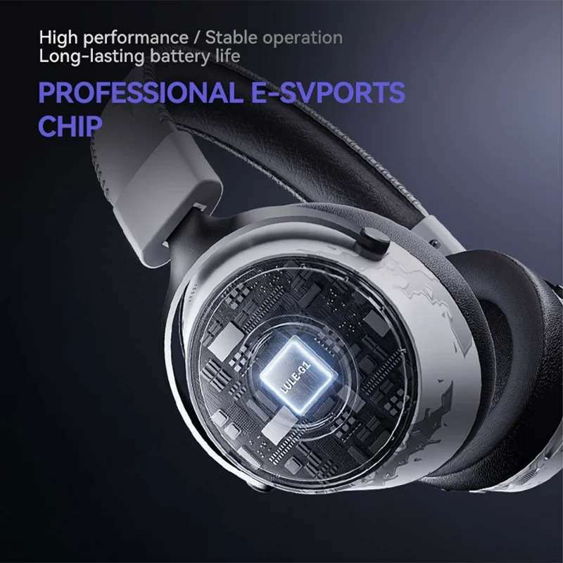 GT12 Over Ear Gaming Headset 2.4G Bluetooth-compatible Wireless Headphones 50mm Driver - White