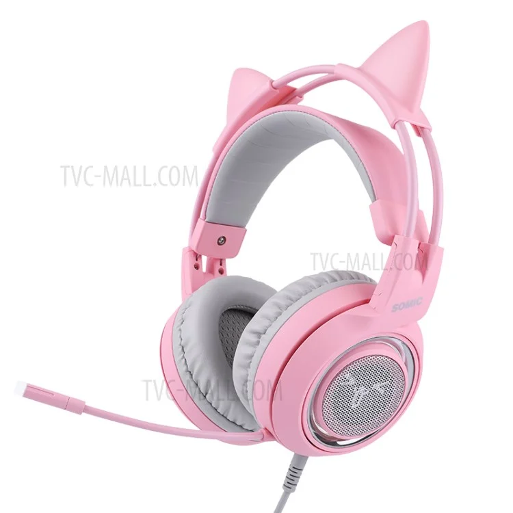 SOMIC G951 Over-ear Anchor E-sports Game Pink Headset USB Wired Headphone
