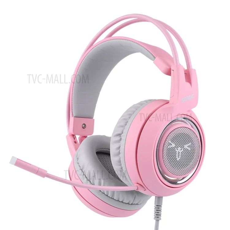 SOMIC G951 Over-ear Anchor E-sports Game Pink Headset USB Wired Headphone