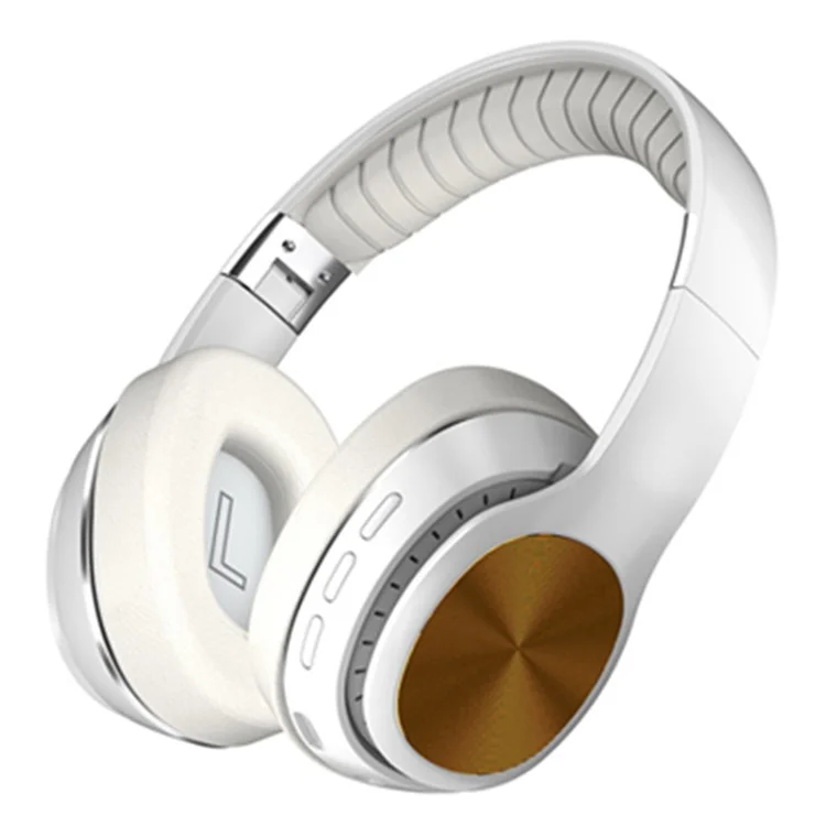 Noise Canceling Headphones Bluetooth-compatible 5.0 Foldable Headset Over Ear Stereo Wireless Earphones for PC Cell Phones - White