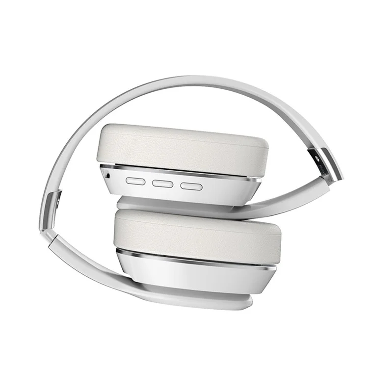Noise Canceling Headphones Bluetooth-compatible 5.0 Foldable Headset Over Ear Stereo Wireless Earphones for PC Cell Phones - White