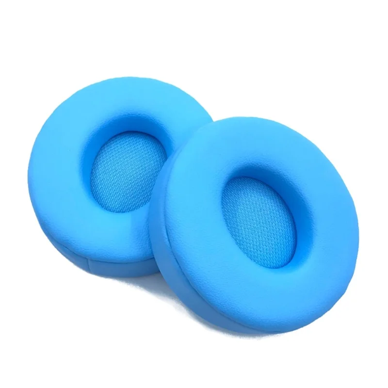 Leather Cushion Cover Foam Ear Pads for Beats Solo Pro Headphones, 1 Pair - Blue