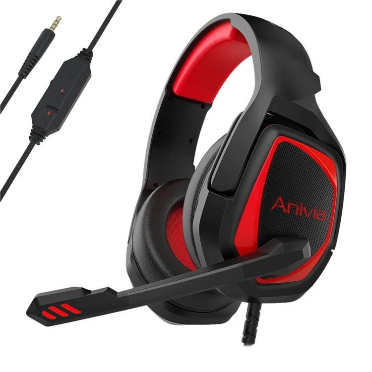 SADES MH-602 Over Ear Gaming Headset Earphone Wired Headphone with Noise Cancelling Mic for PC Laptop - Red