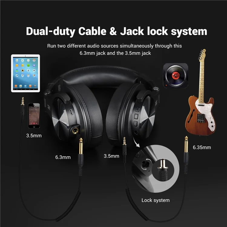 Auriculares Con Auriculares Inalámbricos De Bluetooth Bluetooth Bluetooth De Oneodio A70 Con Cable De Música Con Cable De Audio - Negro