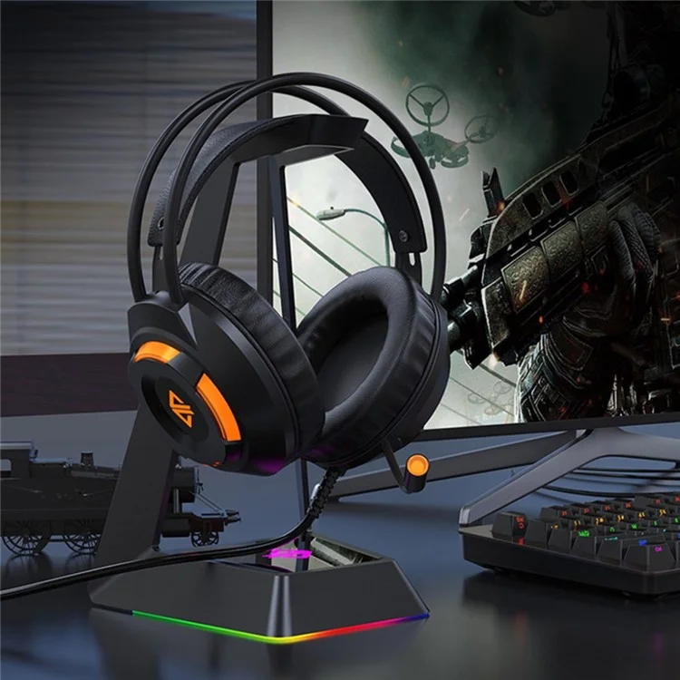 Ajazz AX120 Fone de Jogo Sobre o Fone de Ouvido de 3,5 mm + Plugue USB Com Microfone de Redução de Ruído - Rosa