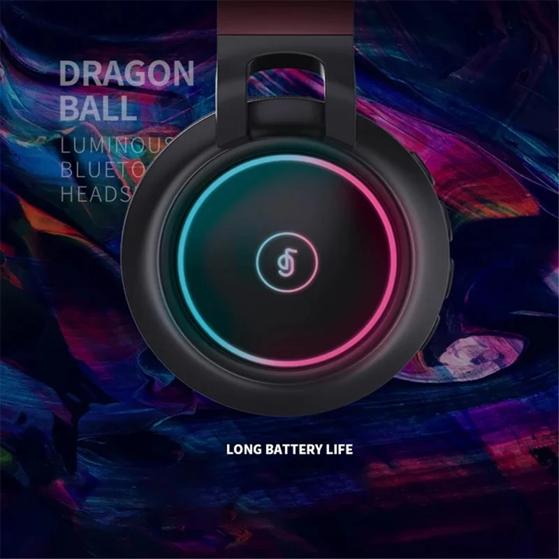 FINGERTIME Cuffie Wireless Bluetooth 5.0 con Luci RGB, Cuffie Stereo HiFi con AUX FM TF per Musica e Gioco - Bianco