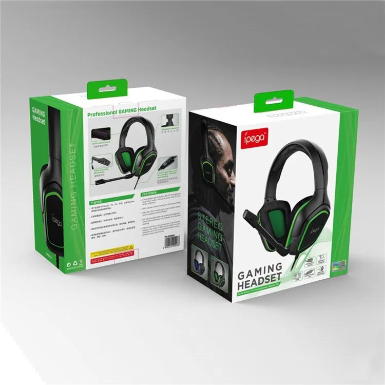 IPEGA PG-R006 Professional 3.5mm Wired Stereo Headset Music Gaming Headphone with Microphone for PS4 PC Phone - Green