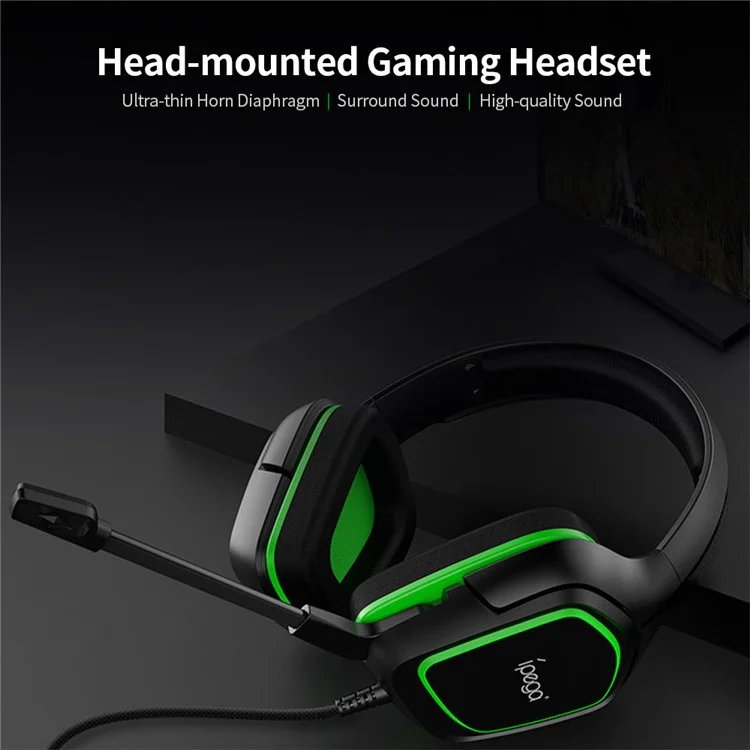 IPEGA PG-R006 Professional 3.5mm Wired Stereo Headset Music Gaming Headphone with Microphone for PS4 PC Phone - Green