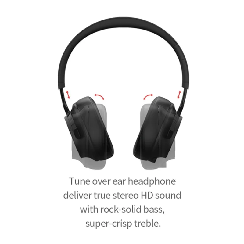 FINGERTIME P1 Foldable Bluetooth-compatible Wireless Headphone Stereo Phone PC Music Gaming Headset with Built-in Mic (CE Certificated) - Grey