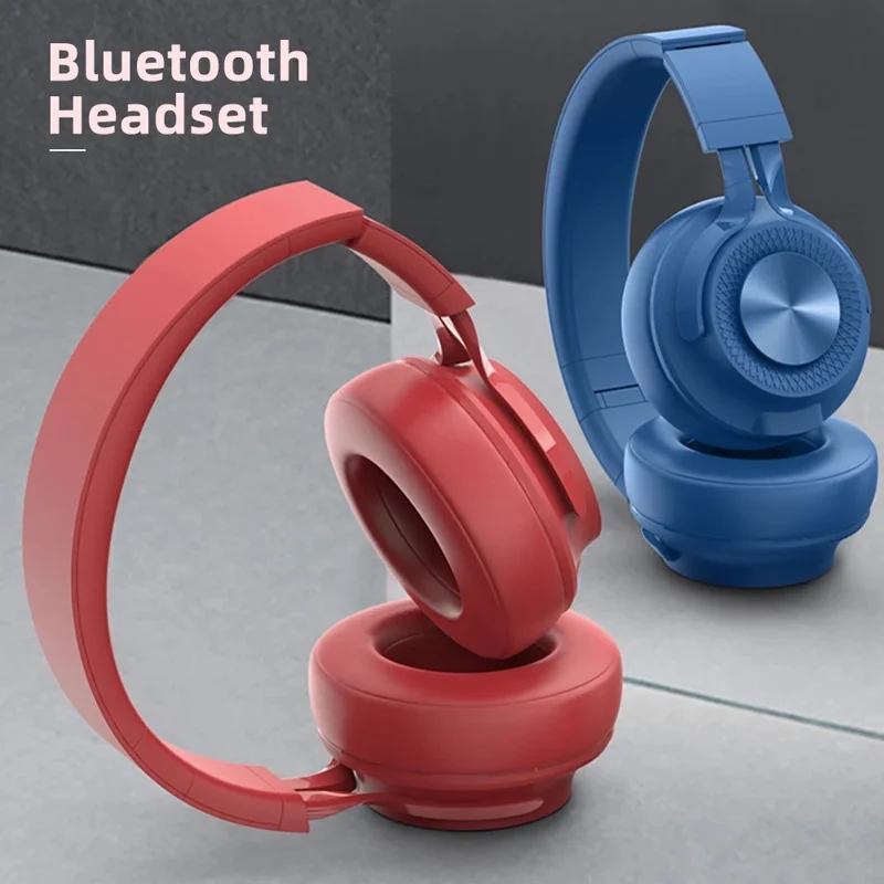 FINGERTIME P1 Foldable Bluetooth-compatible Wireless Headphone Stereo Phone PC Music Gaming Headset with Built-in Mic (CE Certificated) - Red