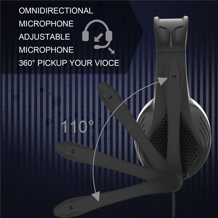 ANIVIA A9 Over-head Wired Bass Stereo Headphone Computer Gaming Music Headset with 3.5mm Audio Jack - Black