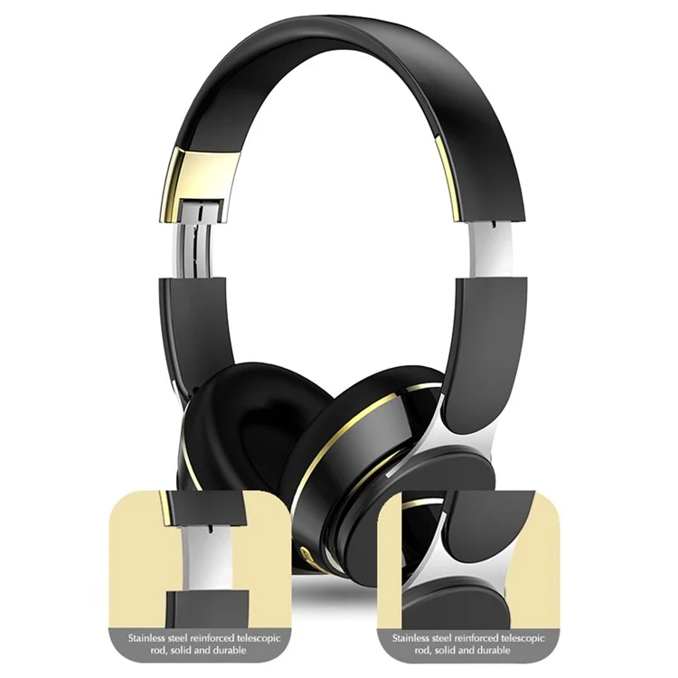 GN-25 Bass Over-head Casque Stéréo Casque Bluetooth Écouteur avec Diaphragme Vibrant de 40 mm et Prise Audio 3,5 mm - Rouge