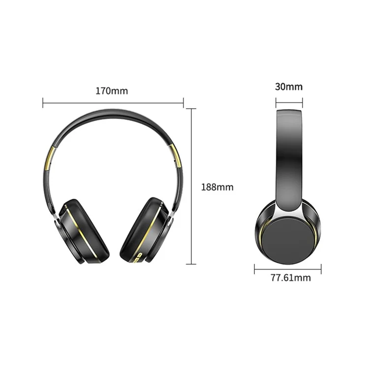 GN-25 Bass Over-head Casque Stéréo Casque Bluetooth Écouteur avec Diaphragme Vibrant de 40 mm et Prise Audio 3,5 mm - Rouge