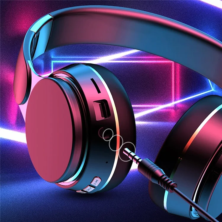 GN-25 Bass Over-head Headphone Stereo Headset Bluetooth Earphone with 40mm Vibrating Diaphragm and 3.5mm Audio Jack - Red