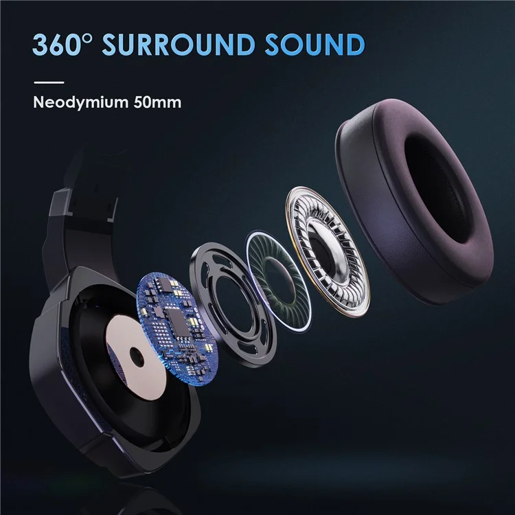 TARGEAL 7.1 Auriculares Envolventes con Cable USB para Juegos de PC, Auriculares con Micrófono con Luz RGB para PS4, Smartphone, Portátil
