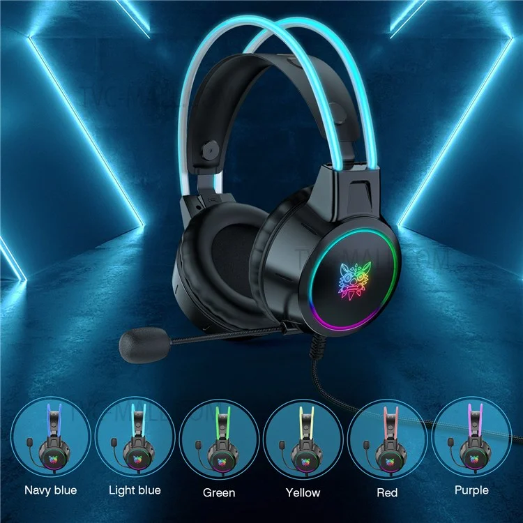 Auricolare da Gioco Onikuma X15 Pro Gaming 3,5 mm Cuffie da Gioco Audio Surround Cablato Con Effetto di Illuminazione RGB