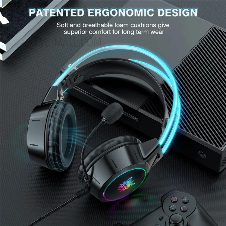 Auriculares de Juego Onikuma X15 Pro Gaming 3.5 mm Auriculares Con Sonido Envolvente de Sonido Con Efecto de Iluminación RGB