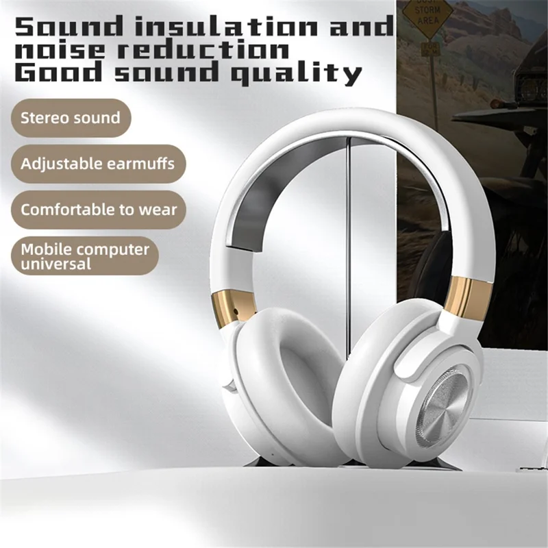 A51 Gaming Headset Bluetooth-compatible Audio Wireless Headphone with Microphone for PC Laptops HiFi Earphone Support USB Charging - Blue
