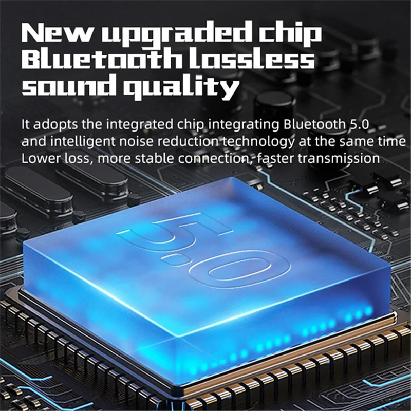 A51 Gaming Headset Bluetooth-compatible Audio Wireless Headphone with Microphone for PC Laptops HiFi Earphone Support USB Charging - Blue