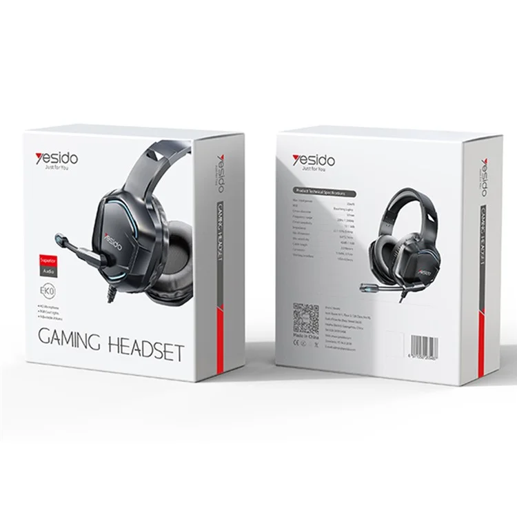 YESIDO EK01 Stereo Sound Gaming Headset Cuffie con microfono e design con luce a LED