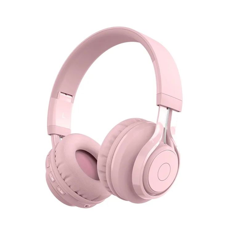 BT06C Falten Sie Drahtloses Headset Bluetooth-Kopfhörer Mit LED Light Hi-Fi-Stereo-Sound-Kopfhörer Zum Auflisten Von Musik/Anschauen Von Filmen - Rosa