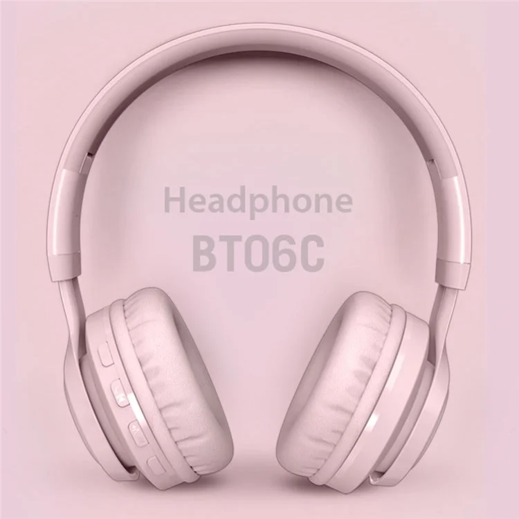 BT06C Falten Sie Drahtloses Headset Bluetooth-Kopfhörer Mit LED Light Hi-Fi-Stereo-Sound-Kopfhörer Zum Auflisten Von Musik/Anschauen Von Filmen - Rosa