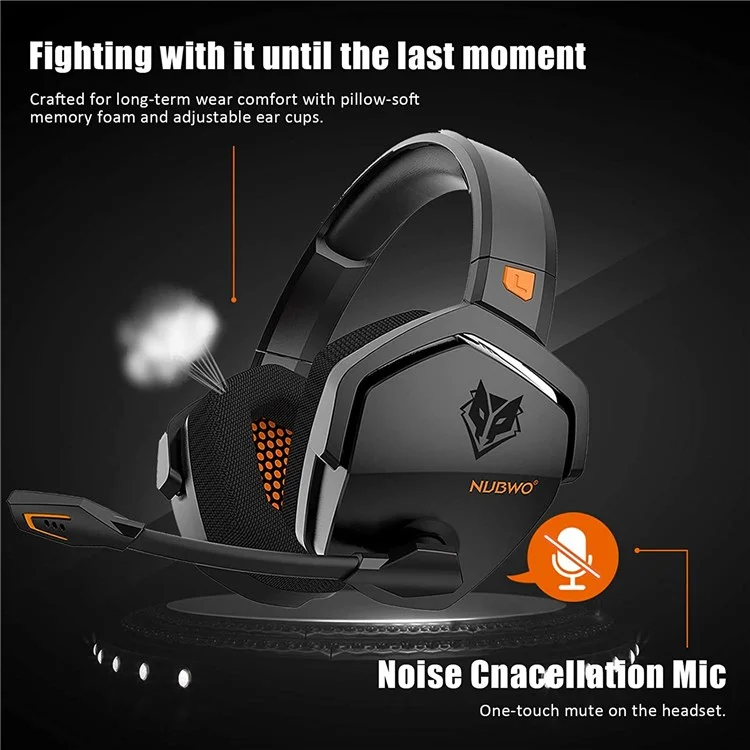 NUBWO G06 Wireless Gaming Headset with Noise Reduction Microphone 2.4G Bluetooth-compatible Headphone Stereo Earphone Composition with PC, Laptops, PS4, PS5, Nintendo Switch - Pink