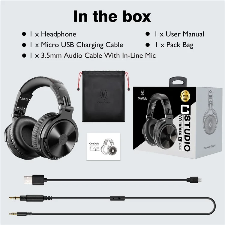 ONEODIO Pro-C Bluetooth Folding Wireless/Wired Headphone Stereo Music Gaming Monitoring Headset