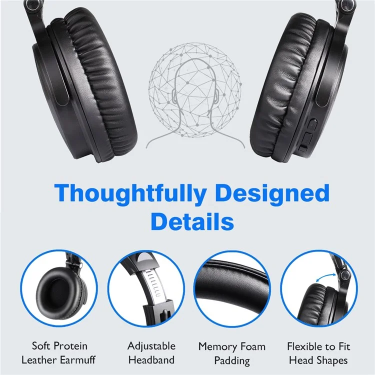 ONEODIO Pro-C Bluetooth Folding Wireless/Wired Headphone Stereo Music Gaming Monitoring Headset