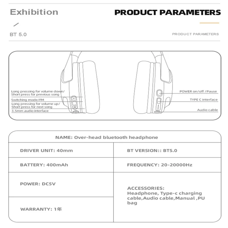 EL-A2 Folding Gaming Headset Graffiti Cool Headphone with Microphone Head-Mounted Bluetooth-compatible Earphone - Pink