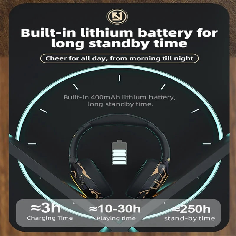 EL-A2 Folding Gaming Headset Graffiti Cool Headphone with Microphone Head-Mounted Bluetooth-compatible Earphone - Pink